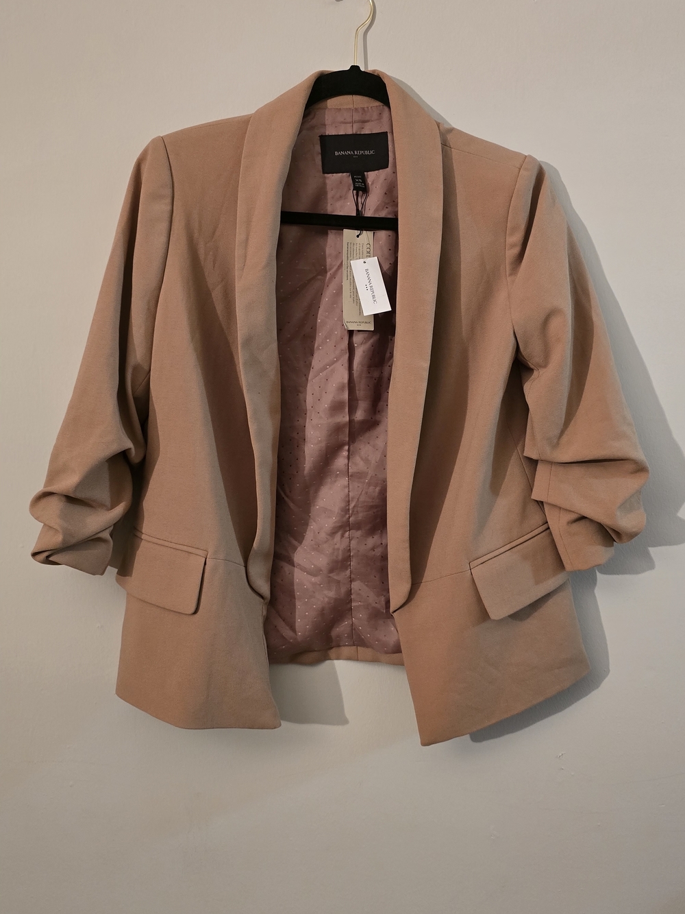 Banana Republic Dusty Rose Open-Front Tailored Blazer